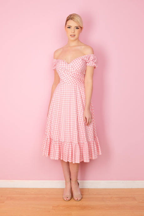 Isabella Pink Gingham Dress