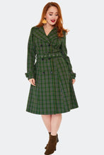 Load image into Gallery viewer, Green Double Breasted Check Coat