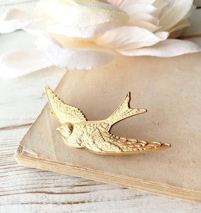 Brass Swallow Hair Barrette