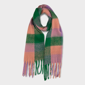 Sherbert soft checked winter scarf