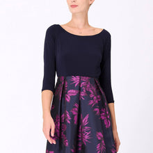 Load image into Gallery viewer, Brocade Dress with Stretch Top