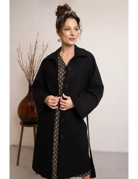 Isia Black Wool Coat