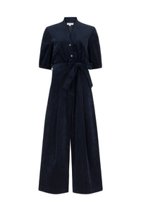 Stella Needlecord Navy Black Jumpsuit Long