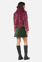 Load image into Gallery viewer, Tessa Faux Fur Coat in Plum