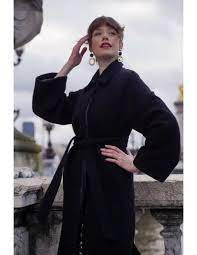 Isia Black Wool Coat