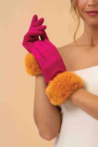 Bettina Gloves - Magenta & Mustard