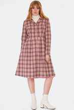 Load image into Gallery viewer, Pink Checked Flower Button Coat