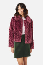 Load image into Gallery viewer, Tessa Faux Fur Coat in Plum