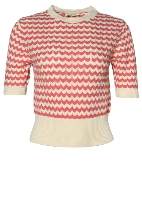 Antique White & Cerise Sweater