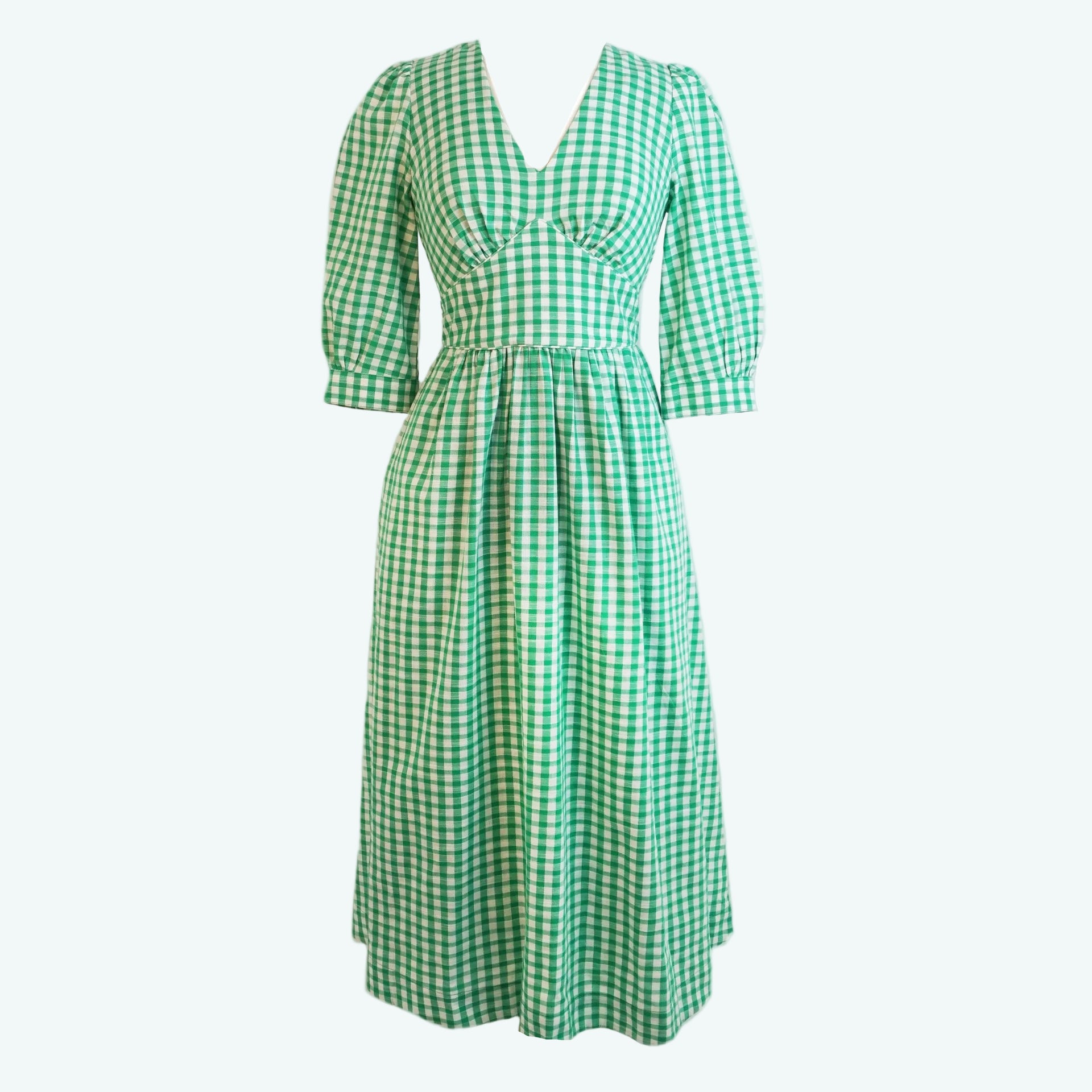 green emerald velvet dress Amelia In Emerald Green Gingham – SPERO PARK