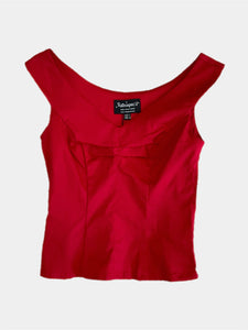 Scarlett Vintage Top in Cherry Red