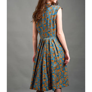 Lucille Dress in Teal Floral