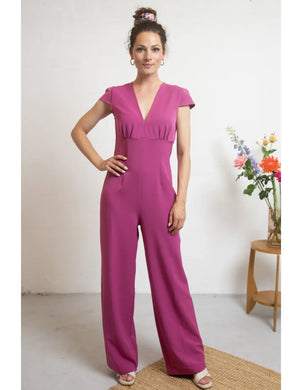 Very Cherry Rose Gabardine Jumpsuit