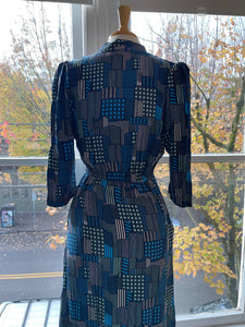 Metea Geo City Print Wrap Dress