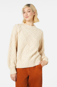 Quinn Diamond Knit Sweater in Natural