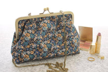 Load image into Gallery viewer, Emma Retro Blue Flowers Purse