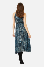 Load image into Gallery viewer, Navy Animal print halter Dress