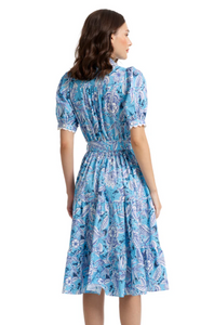 Batik Ricrac Trim Belted Dress