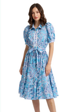 Load image into Gallery viewer, Batik Ricrac Trim Belted Dress