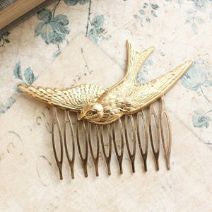 Brass Flying Swallow Hair Comb