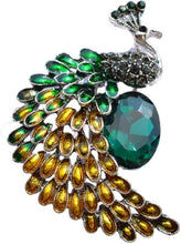 Load image into Gallery viewer, Crystal Peacock Brooch