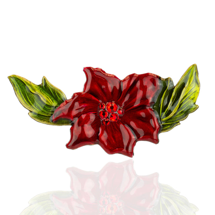 Lali Hand Painted Poinsettia Pin