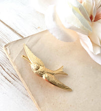 Load image into Gallery viewer, Brass Swallow Hair Barrette