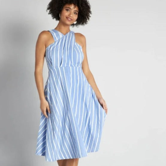 Seline Dress in Seaspray Stripe