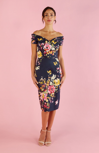 Fatale Seville Pencil Dress in Navy