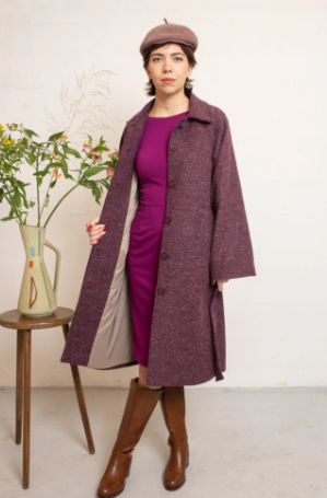 Isia Purple Wool Coat