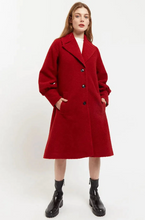 Load image into Gallery viewer, Statement Midi Lenth Coat in Red