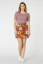 Load image into Gallery viewer, Brandy Floral Mini Skirt in Chocolate - PICNIC