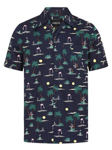 Cesar Flamingo Palm Men's Shirt - PICNIC