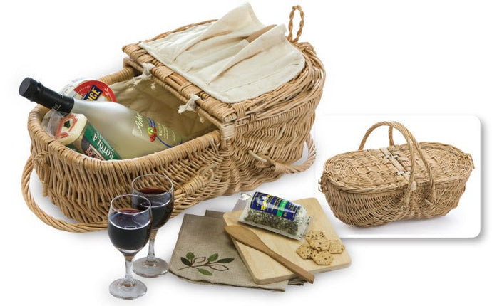 Eco-Friendly Wine & Cheese Picnic Basket - PICNIC