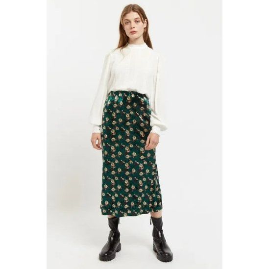 Saro Paint Brush Velvet Midi Skirt - PICNIC