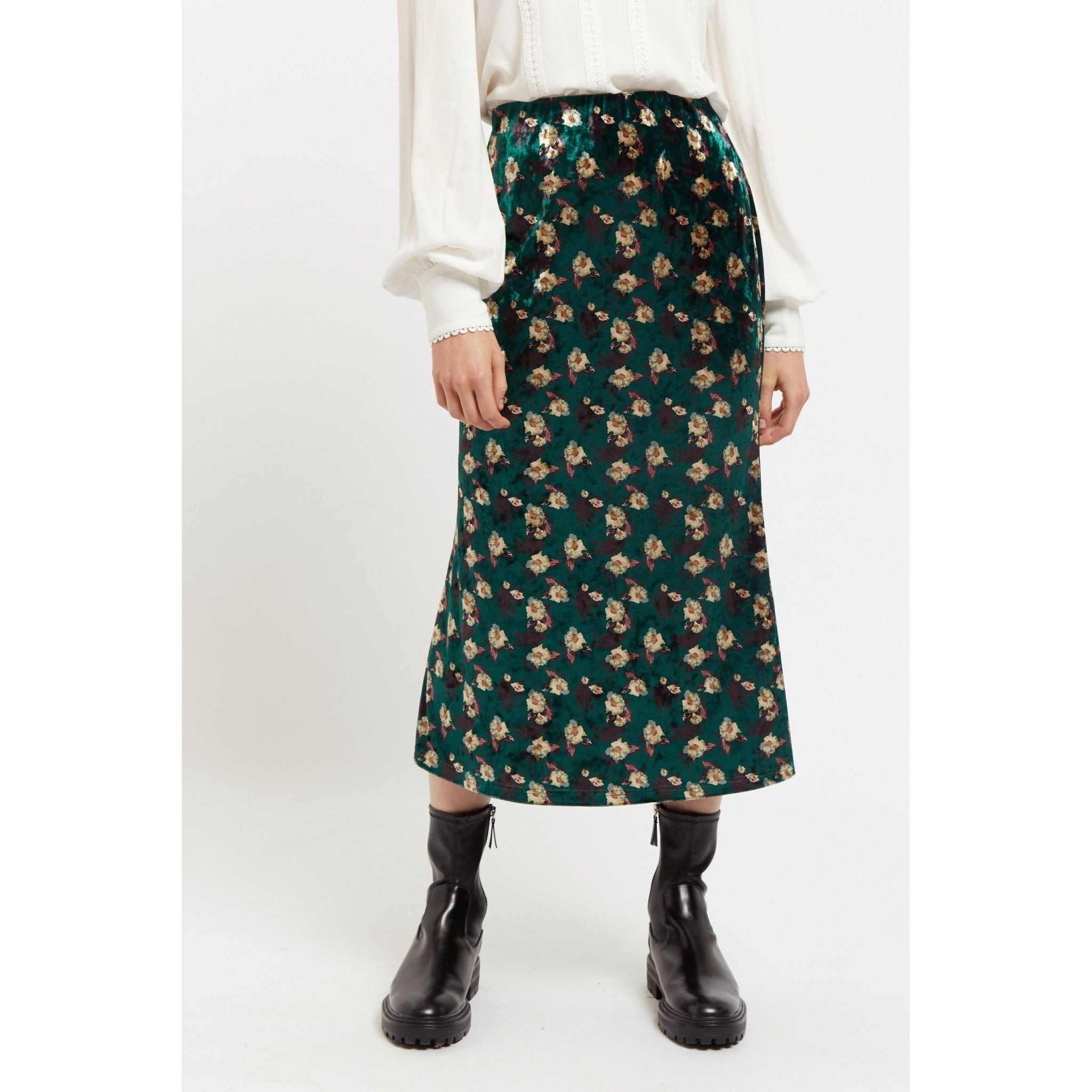 Saro Paint Brush Velvet Midi Skirt - PICNIC