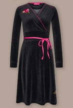 Load image into Gallery viewer, Swirly Black Velvet Dress - PICNIC